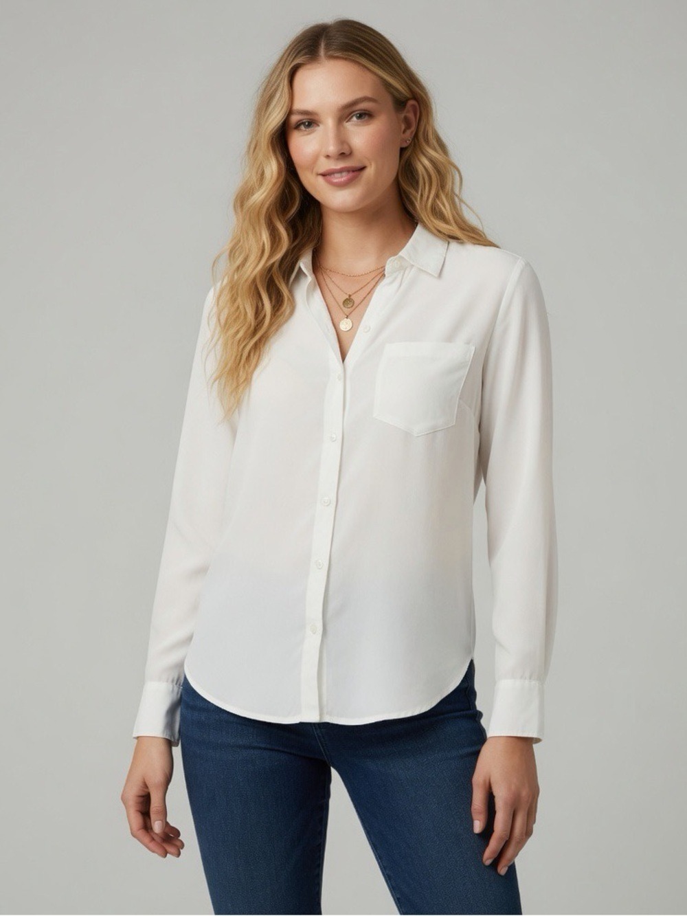 Broadway and broome white button down top